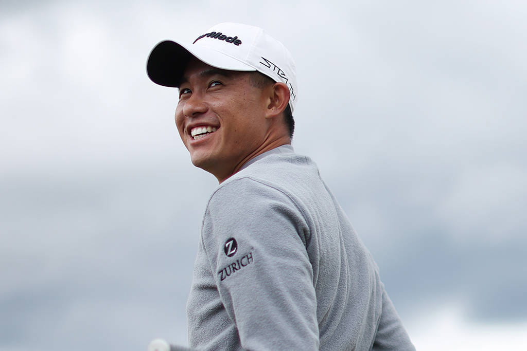 The Champion Golfer of 2021 in positive mood